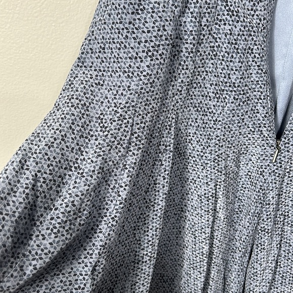 Rebecca Taylor Blue Silk V-neck Relaxed Fit Midi Dress size 6 - Picture 14 of 15